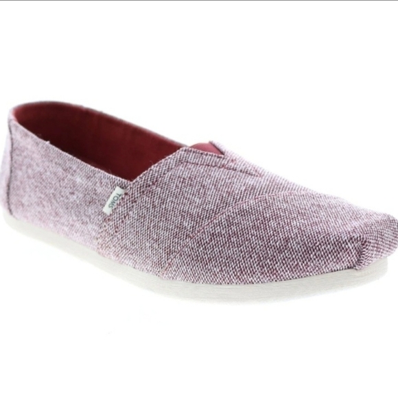 Toms Shoes - Toms Alpargata 10015655 Womens Red Canvas Slip On Lifestyle Sneakers Shoes